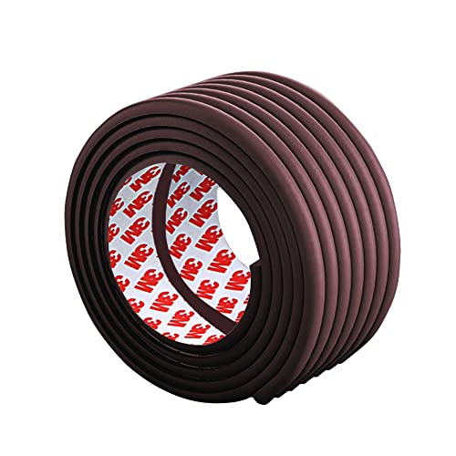 Soft Extra-Wide Edge Protectors For Baby With 3M Strong Adhesive Double Sided Pre-Taped,(12.5Ft,Light-Brown) Baby Proofing Safety Guards Proof Foam Padding For Table, Furniture, Sharp Edge #TOP16