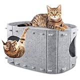 Niche pour chat en feutre, niche pour chat en feutre, lit pour chat, maison d'intérieur pour chat, maison pour chat en feutre, grotte pour chat en feutre amovible, grotte pliable pour chat grand chat