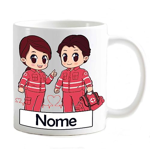 Tazza Regalo Laurea - Professione Personalizzabile con Tuo Nome Idea Regalo x Laureati Inizio professione Ruolo, pensionamento (Soccorritori 118)