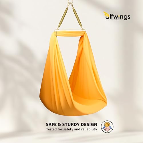 Image of AlfwingsBaby Cradle Spring with Hanger | Triangle Hanging Spring with Hanger for Swing, Thottil Hook | Up to 20Kg | (Gold, Triangle Cradle Spring)