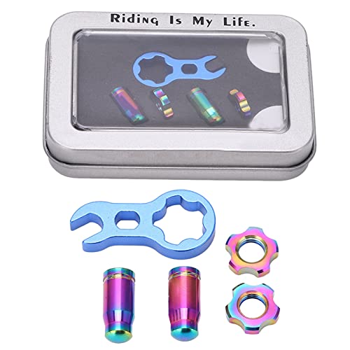Set de 7 tapones de válvula para bicicleta de aleación de titanio con alta dureza, color brillante, 3x2.6mm miniatura 5