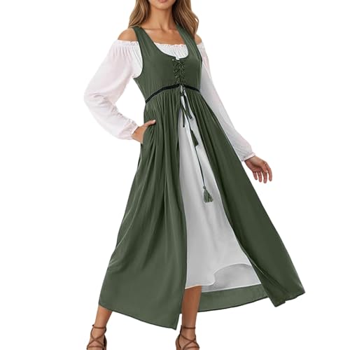 Vestido de manga larga medieval tradicional para mujer estilo gótico auténtico