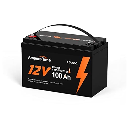 Ampere Time 12V 100Ah Self-Heating LiFePO4 Lithium Battery with 100A BMS Low Temperature Protection, 1280W Load Power with 4000+ cycles 10-Year Lifetime Perfect for RV Solar System Home Energy Storage