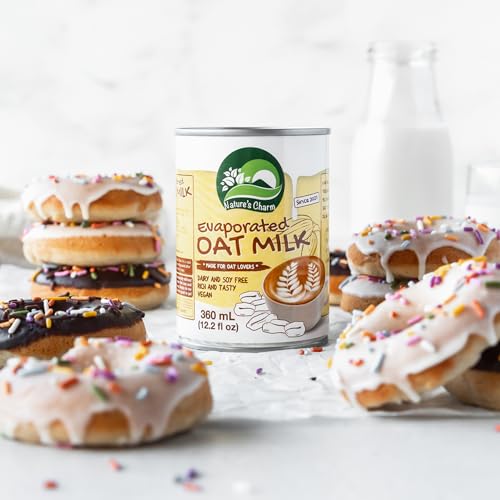 Nature’s Charm eingedickter Haferdrink – Vegane Kondensmilch – Ideal für Kaffee und Desserts – 6 x 360 ml