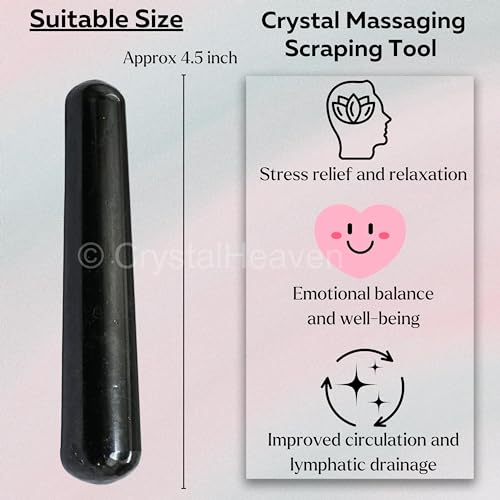 Image of Black Tourmaline Crystal Wand - Smooth Crystal Wand for Energy Healing, Chakra Balancing, Meditation and Home Decor - Crystals and Healing Stones for Gift