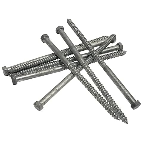 3/8" x 8" Lag Bolt Screws | Hex Head | Hot Dip Galvanized | 10pcs Box Cover
