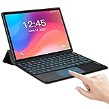 Diseño todo en uno: Tablets está equipada con un teclado táctil Bluetooth y una caja de cuero, de modo que la tableta y el teclado se combinen en uno, lo que hace que su tableta sea más pequeña que una computadora portátil en unos segundos, y también puede dividirla Para uso independiente, el viaje portátil, en cualquier .