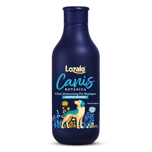 Image of Lozalo Canis Botanica Pet Shampoo 750ml Ultra Moisturizing Dog & Cat Shampoo with Hyaluronic Acid & Reetha Extract, pH Balanced, Anti-Itch, Lustrous Coat, Silicone & Paraben Free Shampoo for All Breed