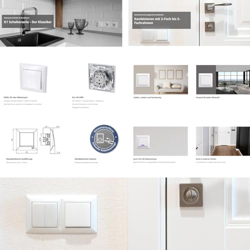 Aufputzrahmen, Schalterprogramm G1, Serie G1 reinweiß