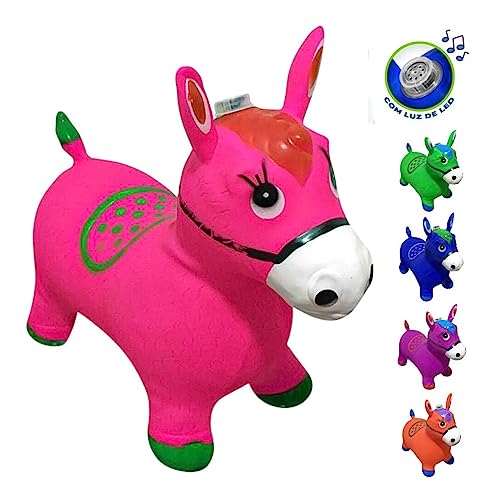 Cavalinho Upa Upa Pula Pula Com Som e Luzes para Crianças (Rosa)