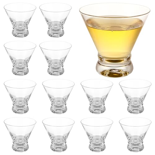 YAYODS Martini Glasses Set of 12, 8oz Short Stemless Martini Glass Cocktail Glasses Bulk for Bar...