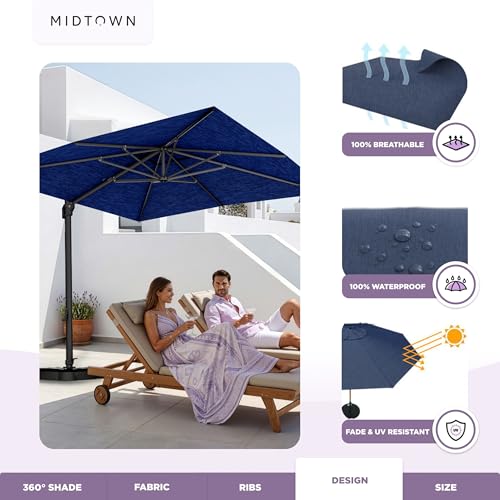 Image of Midtown Umbrellas Grande Square - 9 x 9 Ft Cantilever Umbrella