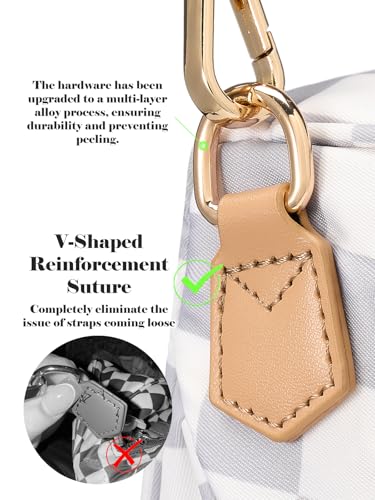 Image of Black and White Checkered Crossbody Bag Bum Bag for Women,Spacious Checkered Purse Fanny Packs Belt Bag