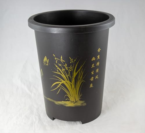Yubonzai Heavy Duty Round Black Plastic Cascade Bonsai Training Pot, Orchid Planter 4.75' - 7' (7'x...