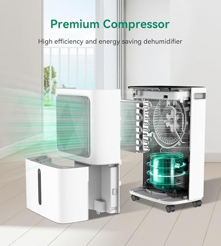 Image of 34 Pint /D, 2500 Sq.Ft Dehumidifier for Basement with Drain Hose | Dehumidifiers for Home, Bathroom, Bedroom - 3 Modes, 24H Time, 40dB, 0.53 Gallon Water Tank, Intelligent Humidity Control