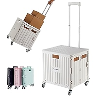 Aazon.co: SUBICOO Folding Utility Cart Portable Rolling Crate Handcart Shopping Trolley