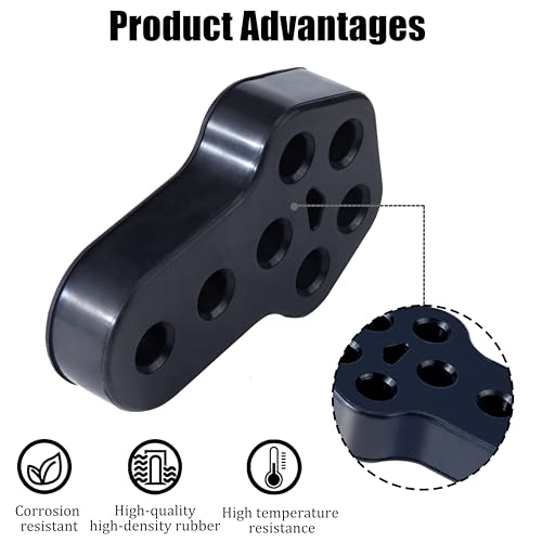 Auto Auspuff Aufhänger, Auto Gummi Auspuff, Universal Auto Auspuffhalterung 7 Löcher 12mm (Schwarz) Gummi Auspuff Halterung Schalldämpfer für Meisten Auto für Meisten Auto