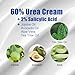 Urea Cream 60% plus 2% Salicylic Acid for Feet Maximum Strength - Lotion For Dry Cracked Feet Elbows Knees Heels Hands, Hydrates Foot Care for Softening and Moisturizing, Callus Remover 10.1oz