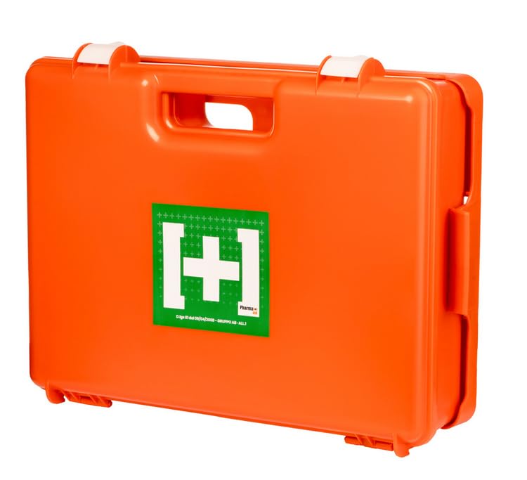Cassetta Pronto Soccorso in ABS, Conforme DM 388 Cat. A-B, per Aziende con 3 o più Lavoratori, 42x31x11 cm senza sfigmomanometro