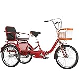 【Cruiser Bikes】The 3 wheels tricycle can be ridden both elderly and adult.Both the handlebar and the saddle can be adjusted in height to meet the riding needs of different heights. 【Tandem Tricycles】The biggest highlight of this pedal tricycle is the...