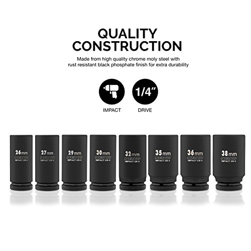 Neiko 02499A 3/4" Drive Jumbo Master Impact Socket Set, 27 Piece Shallow Socket Assortment | Standard Sae And Metric Sizes & 02460A 3/4" Drive Deep Impact Socket Set, 8 Piece Jumbo | Metric Sizes #TOP5