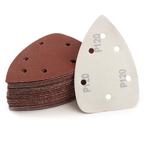 Papier abrasif triangulaire lot de 10 grains 40 à 120 pour ponceuse souris