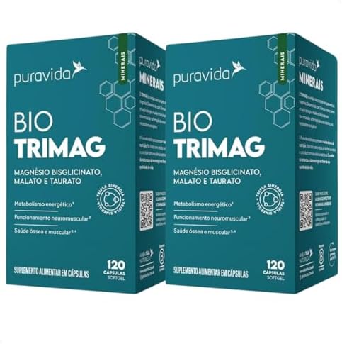 KIT 2x Bio Trimag Puravida – Big Pack com 120 Cápsulas de Magnési...