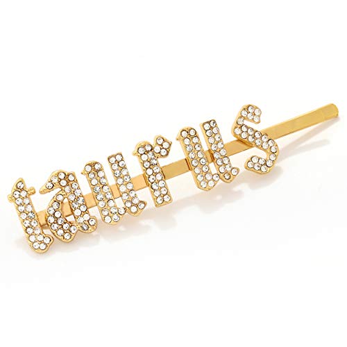 Zodiac Hair Pins Rhinestones Paved Constellation Letter Hair Clips Bobby Pins Wedding Crystal Bling Bridal Styling Barrette (so extra)
