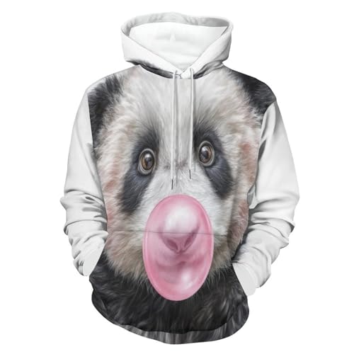 Sweat à capuche panda 3D pour hommes et femmes avec cordon de serrage et poches