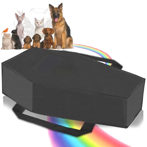 QQW Pet Casket Burial Bag for Cats Dogs Eco-Friendly Pet Burial Box for Black Small 23.6Coffin for Pet Loss Gift (Black S)