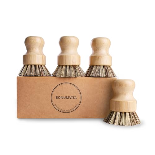Bamboo Dish Brush Set (4 Pack)