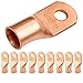 SELTERM 10 Pack 4/0 Gauge 4/0 AWG 3/8" Stud UL Heavy Duty Copper Crimp Lugs Welding Cable Bare Copper Eyelet Lug