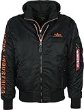 Rücken -und Armstickereien Alpha Industries Herren Bomberjacken MA-1 D-Tec SE schwarz XXL