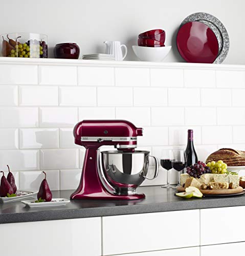 Image of KitchenAid KSM150PSBX Artisan Series 5-Qt. Stand Mixer with Pouring Shield - Bordeaux, 5 Qt