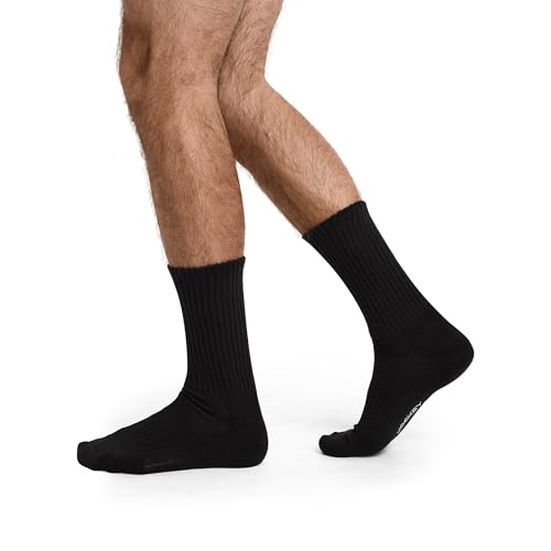Jockey Men's Socks Men's Everyday Cotton Blend Crew Sock - 8 Pack, Black, 12-152