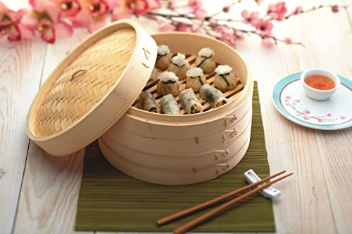 KitchenCraft World of Flavours Bambus Dampfgarer Körbe, 2-Stöckig, 25 cm – Ansicht 3