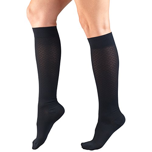 Image of Truform Compression Socks, 15-20 mmHg, Knit Women's Dress Socks, Knee High Over Calf Length