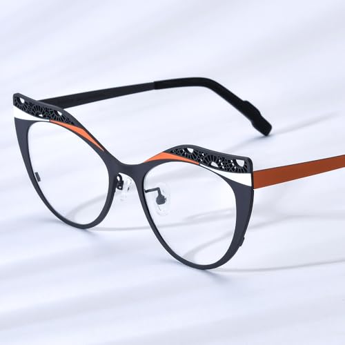 Image of FONEX Colorful Pure Titanium Glasses Frame Women Retro Round Eyeglasses