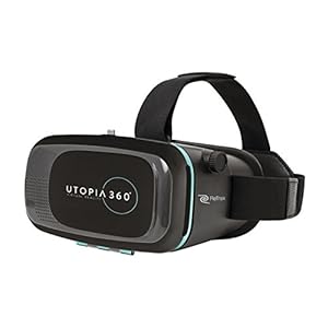 Utopia 360° VR Headset | 3D Virtual Reality Headset for VR Games, 3D Movies, and VR Apps – Compatible with iPhone and Android Smartphones (2018 Virtual Reality Headset Model) Black