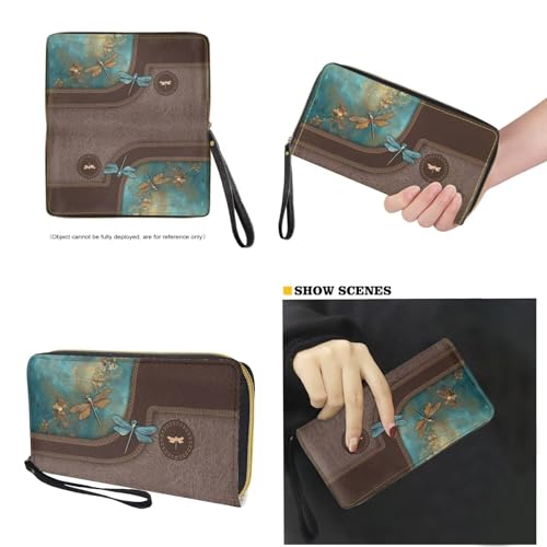 Set de cartera y bolso Tote para mujer en PU cuero marrón miniatura 2