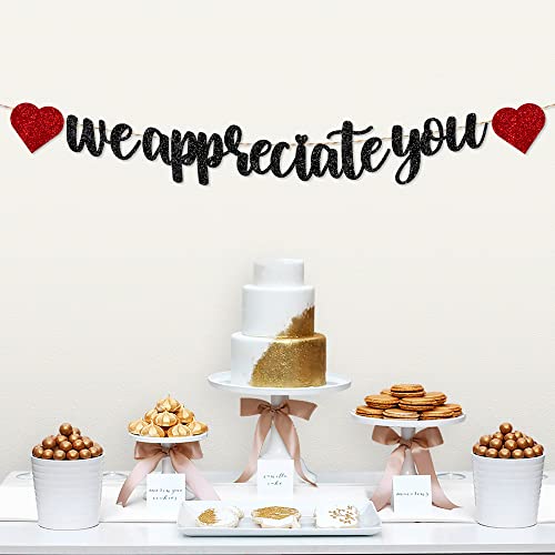 Thank You For All You Do Banner Black Glitter Banner Employee Teacher Doctor Nurse Staff Appreciation Banner Nurse Appreciation Party Decor #TOP6