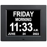 Levick 2022 Newest Digital Day Clock for Senior, Extra Large Date Time Dementia with 12 Alarms, Cale