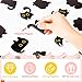 MALLMALL6 24Pcs Cute Black Cat Fridge Magnets, Novelty Gift for Cat Lover, Spring Refrigerator Magnetic Sticker Decor Accessories with Flower Bread Fish for Home Kitchen Office Locker Mailbox Door