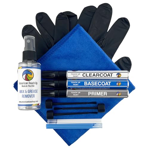American Touch Up Paint Exact Match Compatible with Cadillac Regal Blue Metallic 27, 359E, WA359E - Paint Pen Brush, Primer/Basecoat/Clearcoat Kit