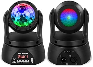 UKing Disco Ball Light, Mini Moving Head Party Light 15 Channel DMX512 Control, LED Stage Light 4 in 1 Sound Activated for Halloween ChristmasIndoor Outdoor Party Club Bar Birthday Live Show (1 pcs)
