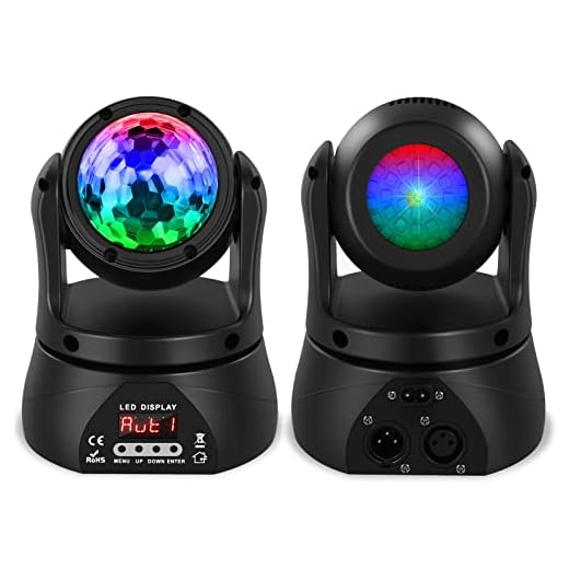 U`King LED Moving Head Light 30W Double Sided Moving Heads DJ Lights with Kaleidoscope and Laser Stage Lighting Effect by DMX and Sound Activated Control Spotlight for Wedding Church Live Show Bar