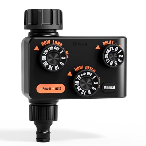 Diivoo Water Timer for Garden Hose, 3-Dial Rotation Sprinkler Timer for Lawn, Programmable...