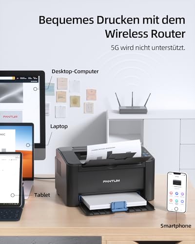 PANTUM P2502W Laserdrucker Schwarz Weiss, Drucker WLAN, AirPrint, Klein für Familien, Schulen und Büros – Bild 4