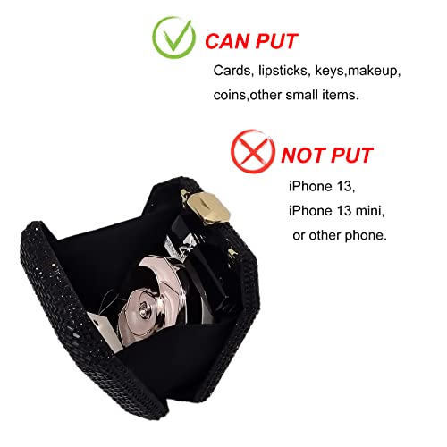 Cute Crystal Box Clutch Mini Rhinestone Handbags For Women Party Wedding Evening Bag - Image 7