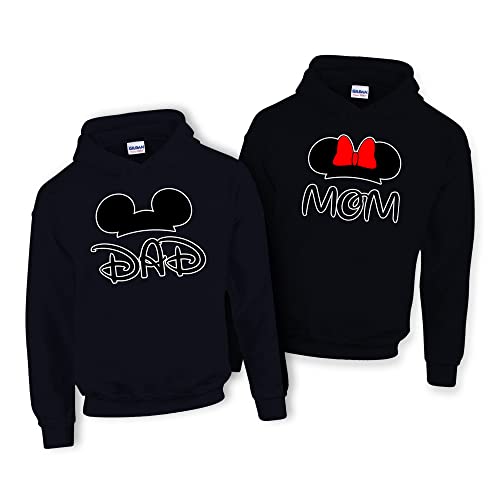 Family Couple Matching Outfits Mickey Dad Minnie Mom Popular Hoodie Set 1